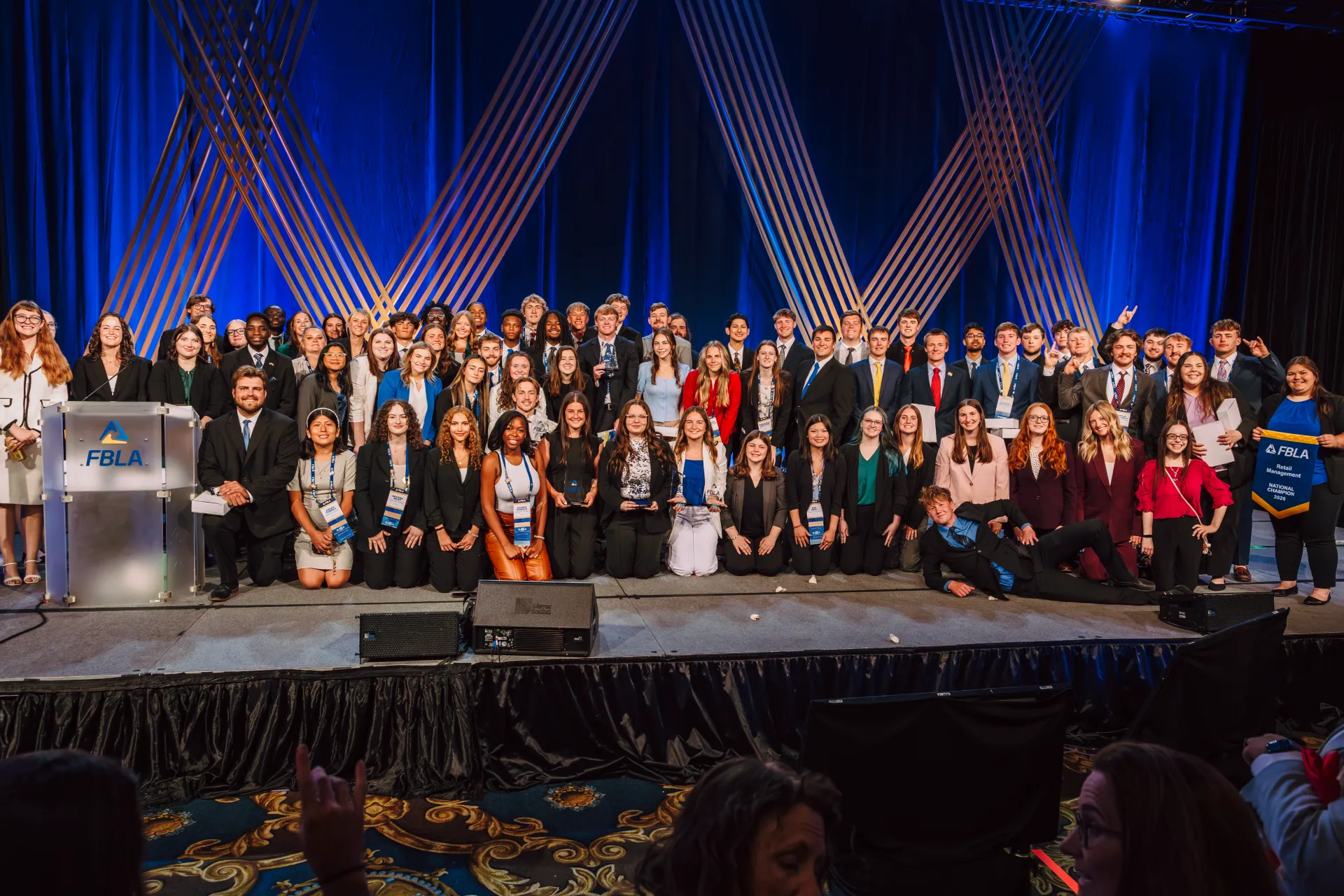 Nebraska FBLA Collegiate members at a state leadership event